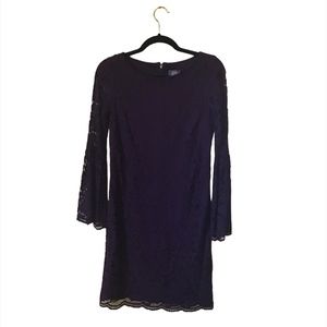 Vince Camuto Lace Purple Bell Sleeve Dress Size 2